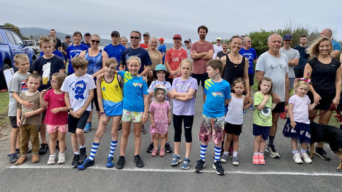 
Family fun: The start line for the Broulee Runners event on Wednesday evening.