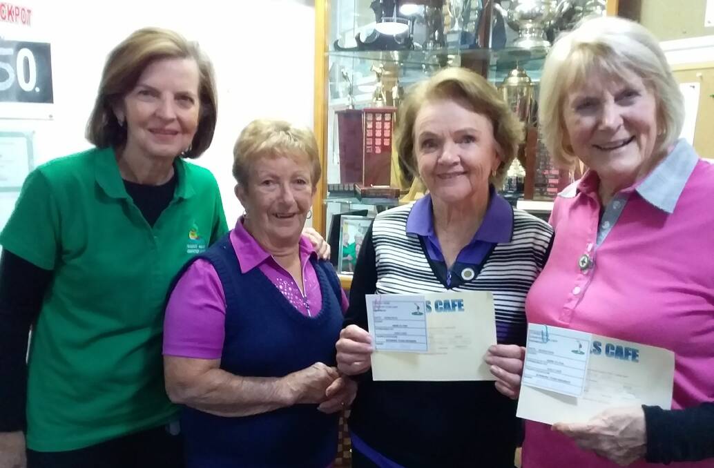Tuross Head Tuesday: Shirley Quinlan, Lyn Benger - 2nd place. Judy Apps, Kaye Lunt - winners.