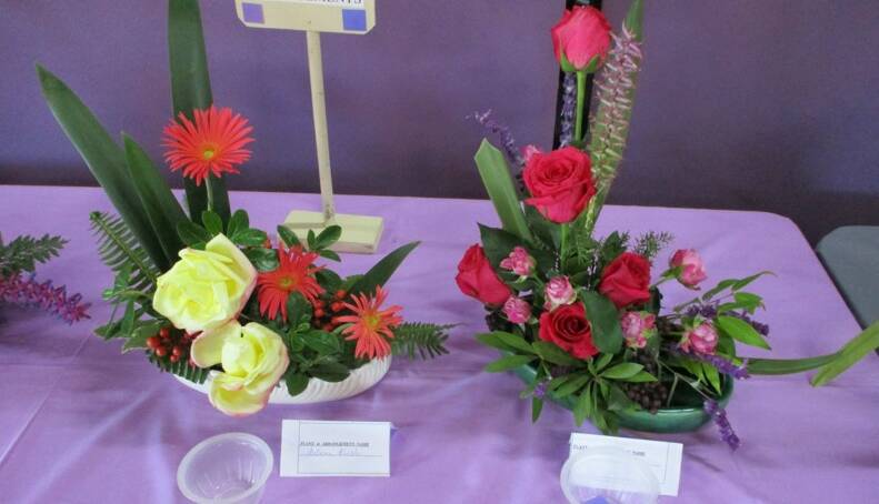 Floral arrangments were on display at the garden club's May meeting.