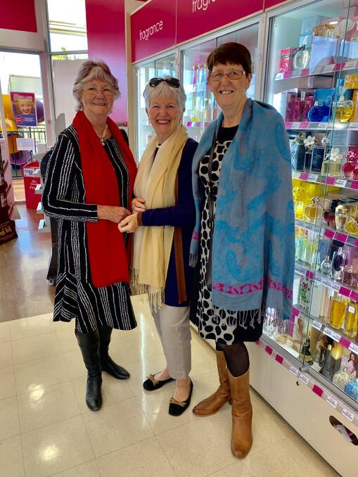 Fashionista: (from left) Rhonda Dimmer, Jackie Bonny and Donna Bullock were all looking very stylish for a friends' catch-up. 