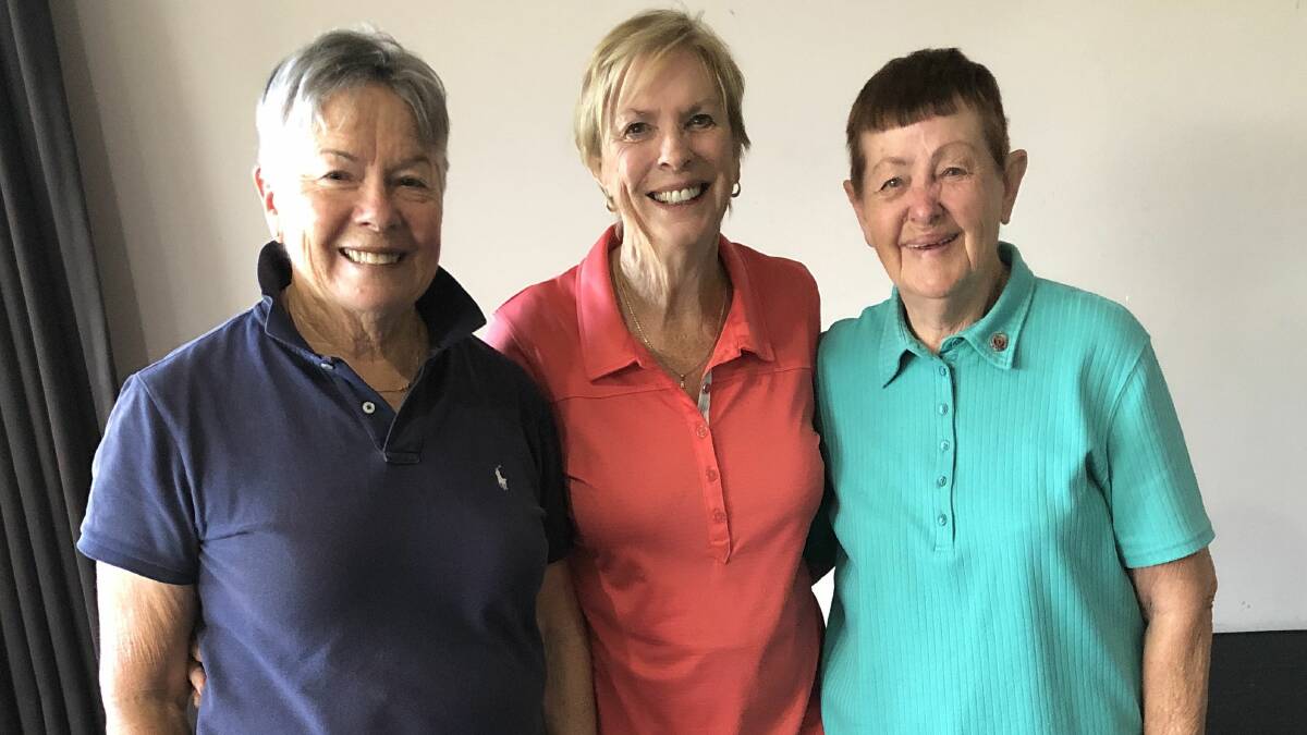 Moruya Women's Golf: (from left) Lynette Gibbs, Pauline Nash and Dawn Davies.