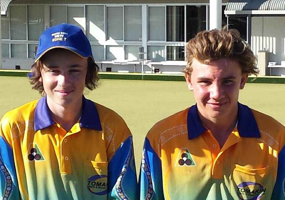 Tomakin: Nick Tiyce and Stuart Megee, winners at the Zone 7 Junior Bowls title.