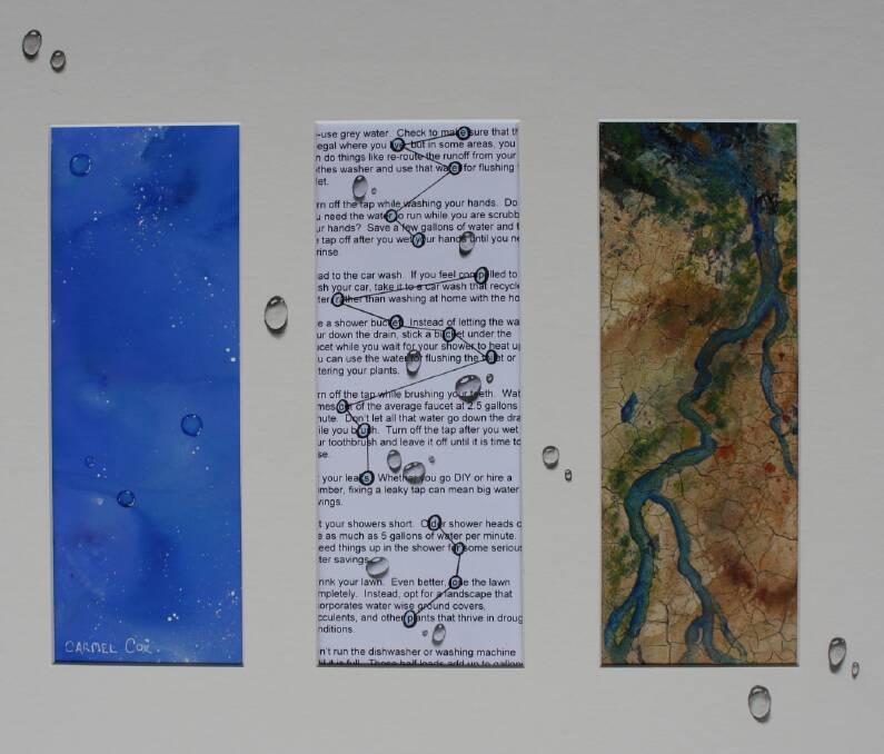 Dripping with talent: Carmel Cox'’s triptych titled “Every Precious Drop” was announced winner of the Open 2D works at the ART2O competition.