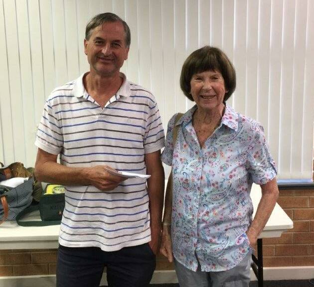 Batemans Bay Bridge Club Pairs Champions Robert Van Der Hoek and Sue Neill.