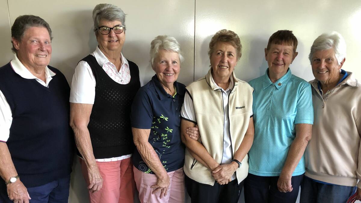 Moruya Ladies Golf: (from left) Jan Lumsden, Pat Cooper, Dee Meek, Shirley Noy, Dawn Davies and Noelene Levy.