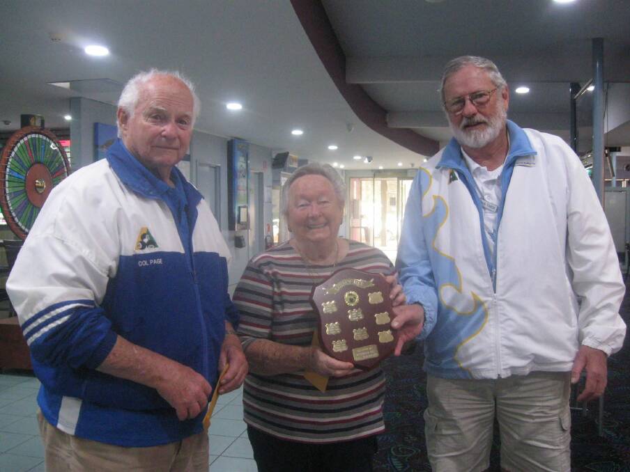 Bay RSL: Legacy Shield winners, Col Page, Dorothy Stewart and John Taber.