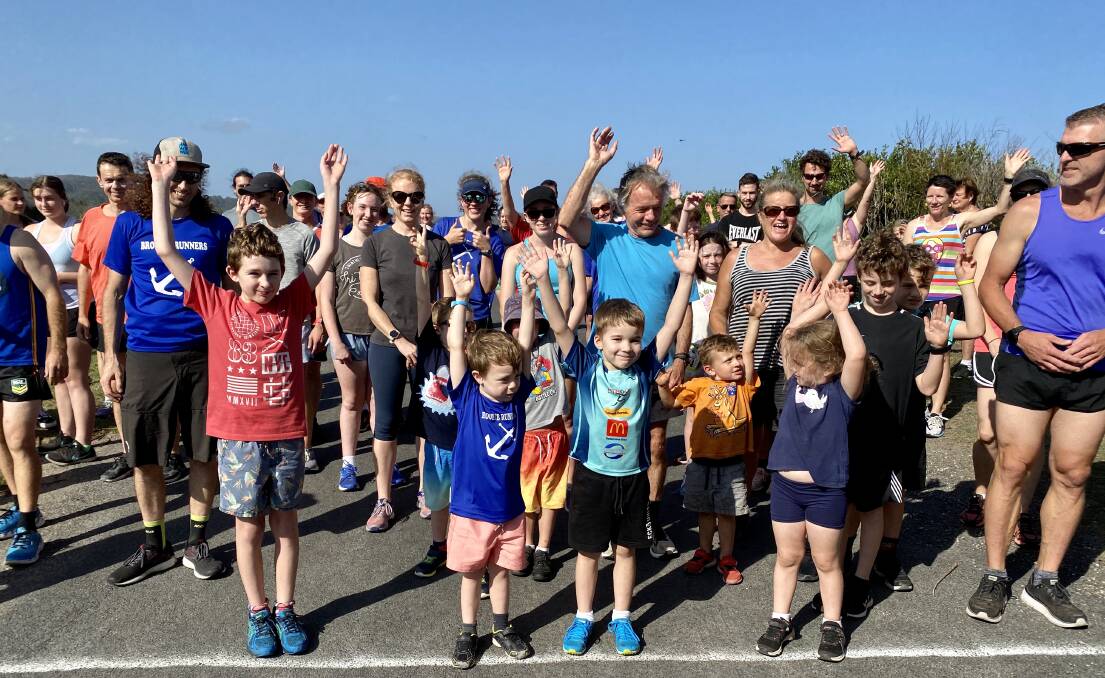 Who's ready to go?: Justin Murphy (in the red shirt) celebrated his 12th birthday by coming second in the two kilometres.