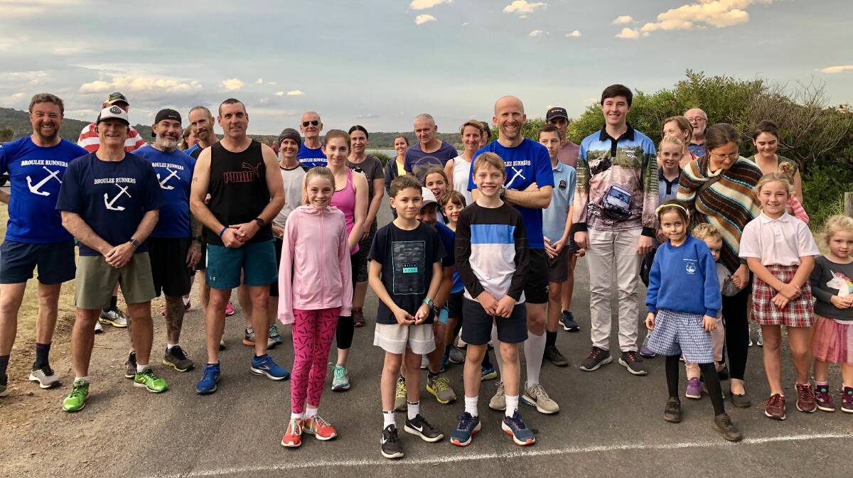 Broulee Runners: The happy group before the pain on Wednesday! There were 43 starters for the event which was held in warm conditions.