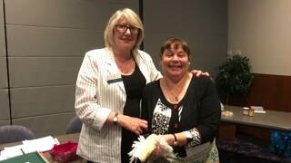 President Julie Teer with Myf Thompson from the Batemans Bay Historical Society.