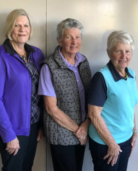 Moruya Women's Golf: (from left) Marilyn Bingham, Vicki Goodwin and Dee Meek.