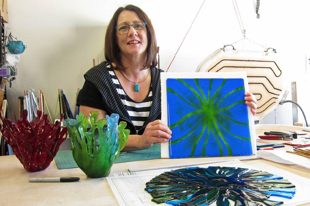 Glass act: Featured Artist at The Gallery, Mogo is Janet Kininmonth. Janet loves working with the rich, fluid nature of glass.