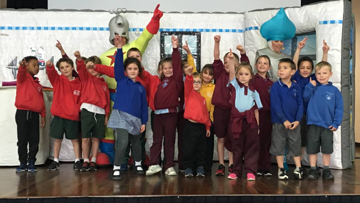 St Mary’s: Students from St Mary’s Primary School, Broulee Primary School and Moruya Public School attended the Tapstar show at St Mary’s Performing Arts Hall last week.