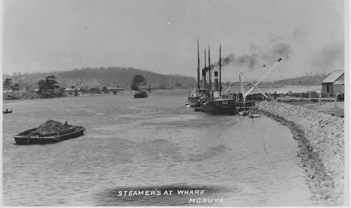 Steamers at Moruya Wharf about 1908.