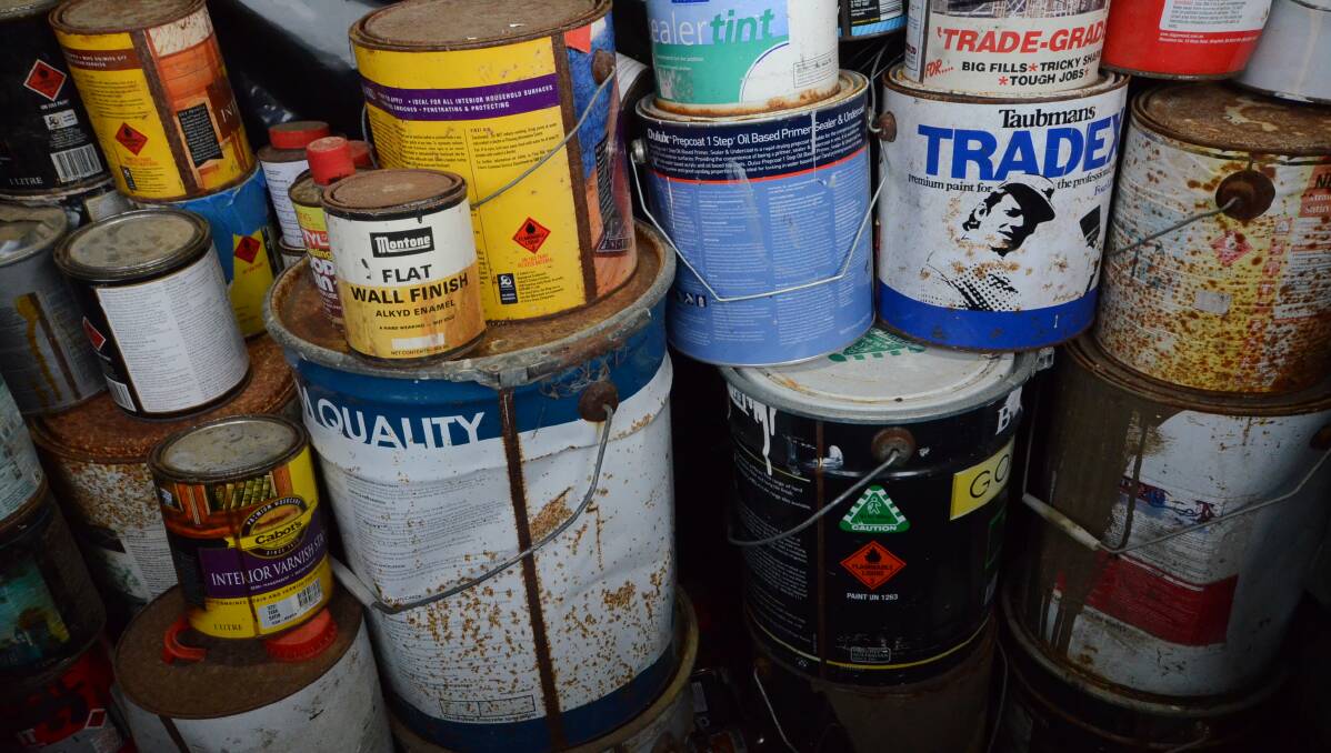 Free service: Paint and old paint tins are among the many items you should take to Eurobodalla Council's waste management centres rather than putting them in your yellow-lid bin.