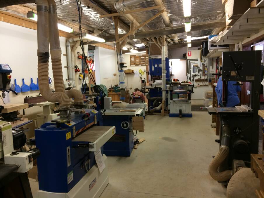 The guild has four lathes in a dedicated space, four band saws, two drill press, two drum sanders and two linishers, a table saw, jointer and two router tables. 