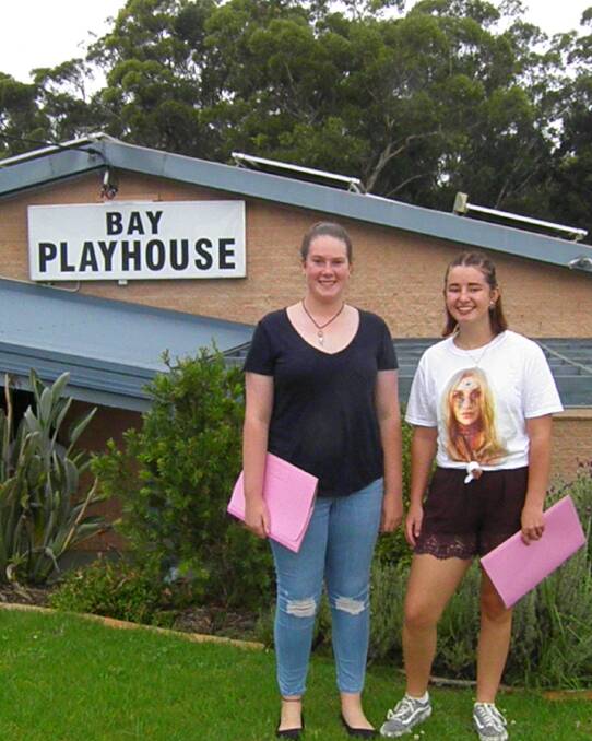 Successful auditions: Jorja Scott (Gillian) and Lily Marion (Monica) arrive for rehearsals for Bay Theatre Players' next production, Dags.