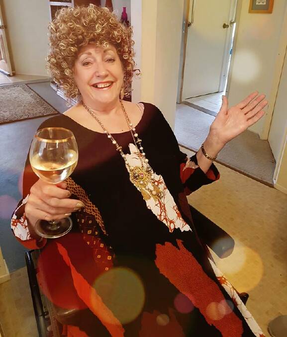 Fashionista: Susan Gregory-Poke looking fabulous for her 70th birthday party last Saturday. What else would you do for your 70th but dress up in 1970s gear!