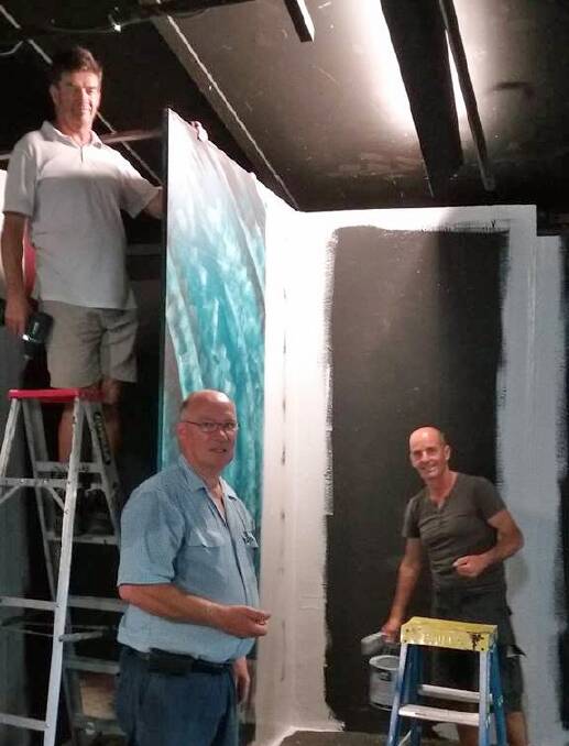 Theatre stalwarts: Jon Benn, Ashley Connell and Rob Devonald are spending plenty of weekend hours building the sets for BTP's next production. 