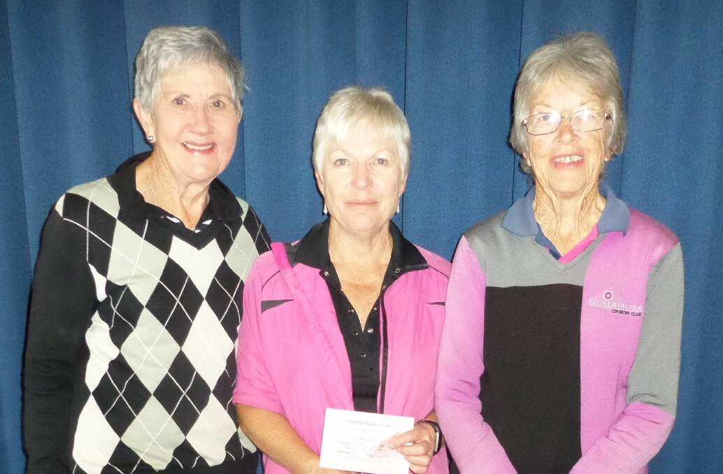 Catalina Ladies Golf: B Grade winners Pat Sly, Marion Edmonds and Helen Wise.