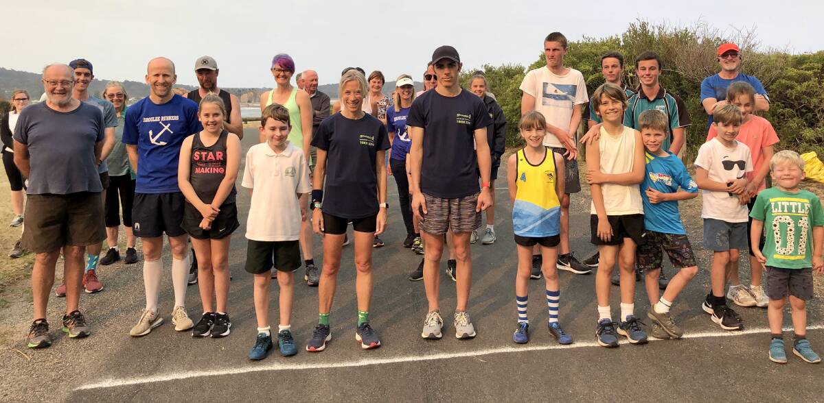 On for young and old: Some of the 48 starters ready to go in Wednesday's Broulee Runners event.
