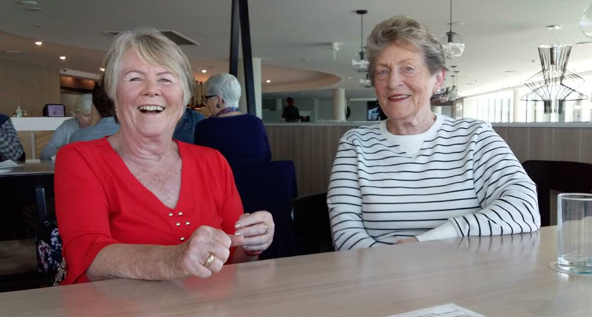 Fashionista: Noreen Bain and June Carter were caught sharing a joke at a lunch at the weekend. Noreen is known for her green thumb and has a beautiful garden to show for it.