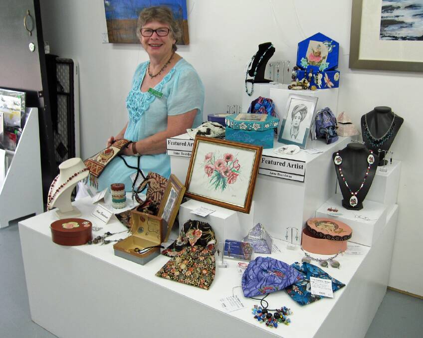 Multi-talented: The Featured Craft Artist at The Gallery, Mogo is Anne Boardman, pictured here with a range of her art and craft work.