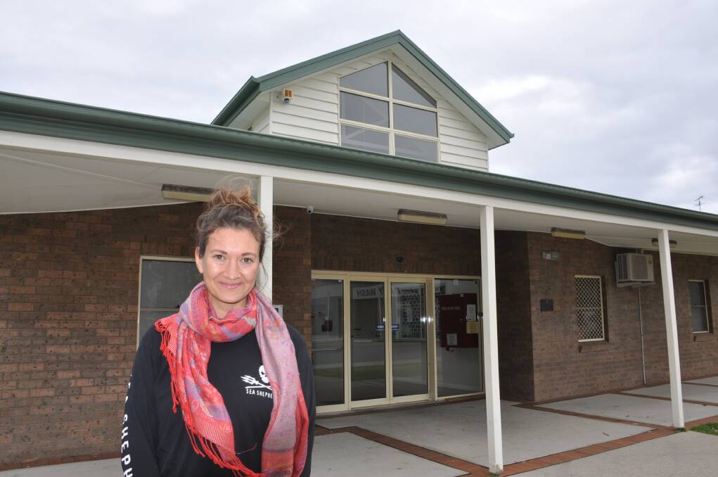 Clare Lovelace in front of the Batemans Bay Community Centre where street kitchens are now held once a fortnight.