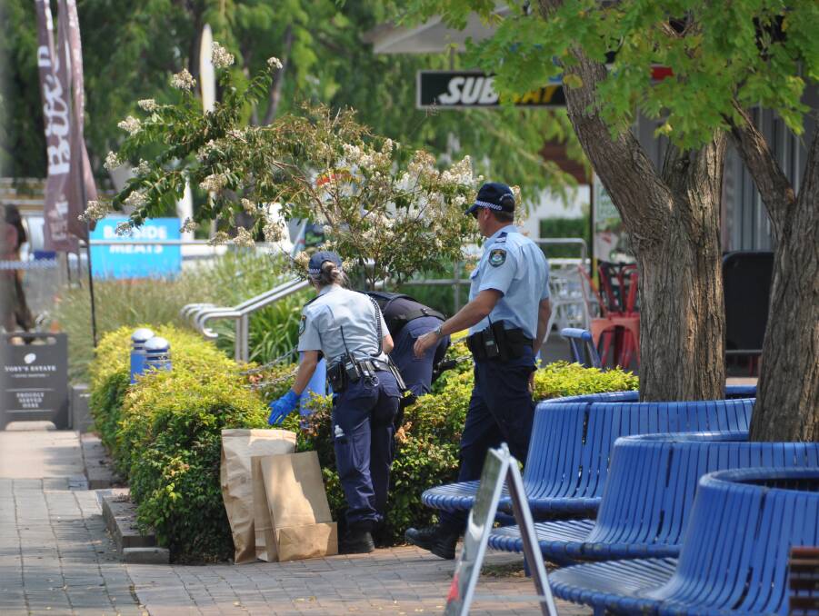 Police on March 4, 2019, removing items from the Batemans Bay CBD.