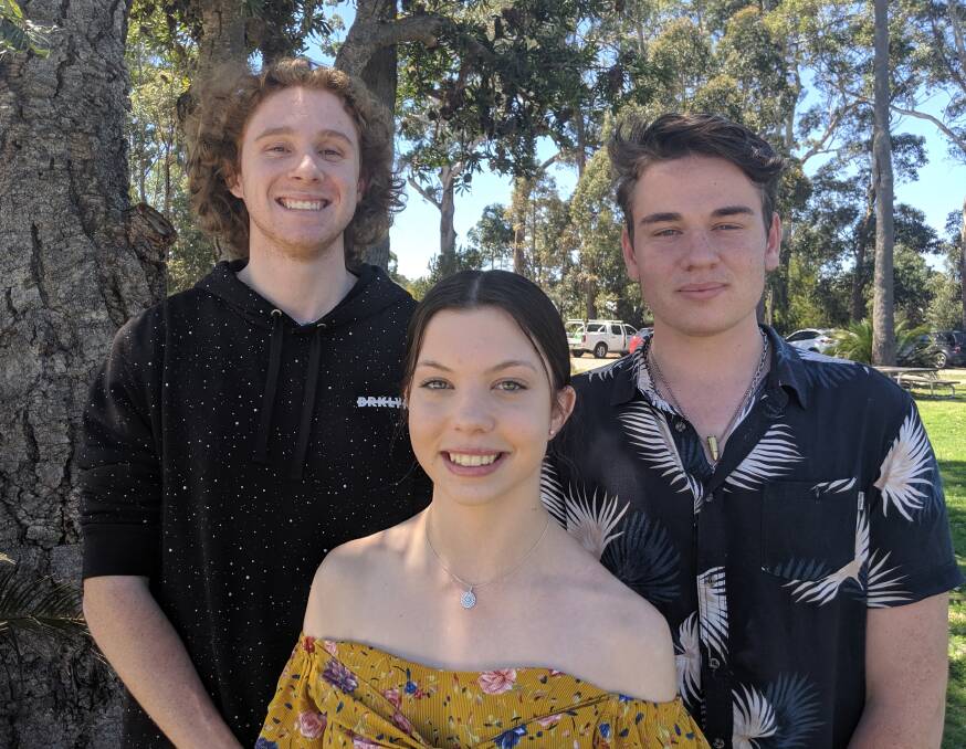 NOT STRESSED: St Peter's HSC students Maxwell Eberle, Isabella Wright and William Wall say not to take year 12 too seriously and have some fun.