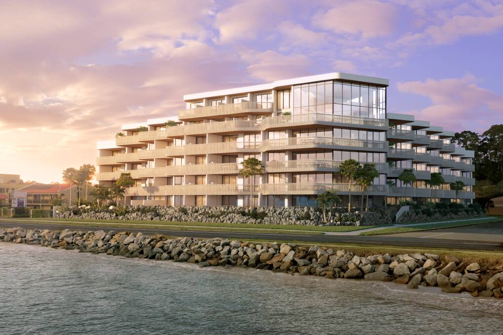 An artist impression of the planned $19 million 67-apartment building at the corner of Herarde St and Beach Rd, Batemans Bay. Picture supplied.