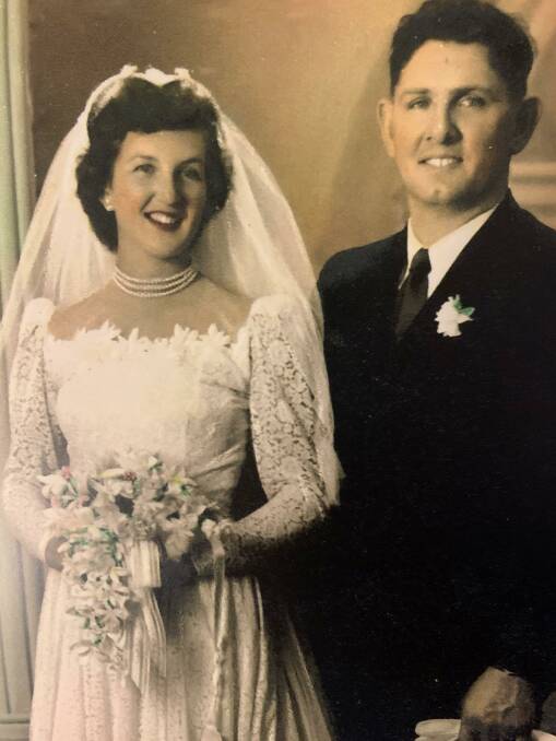 Myril and Arthur Bunt on their wedding day in 1954. 