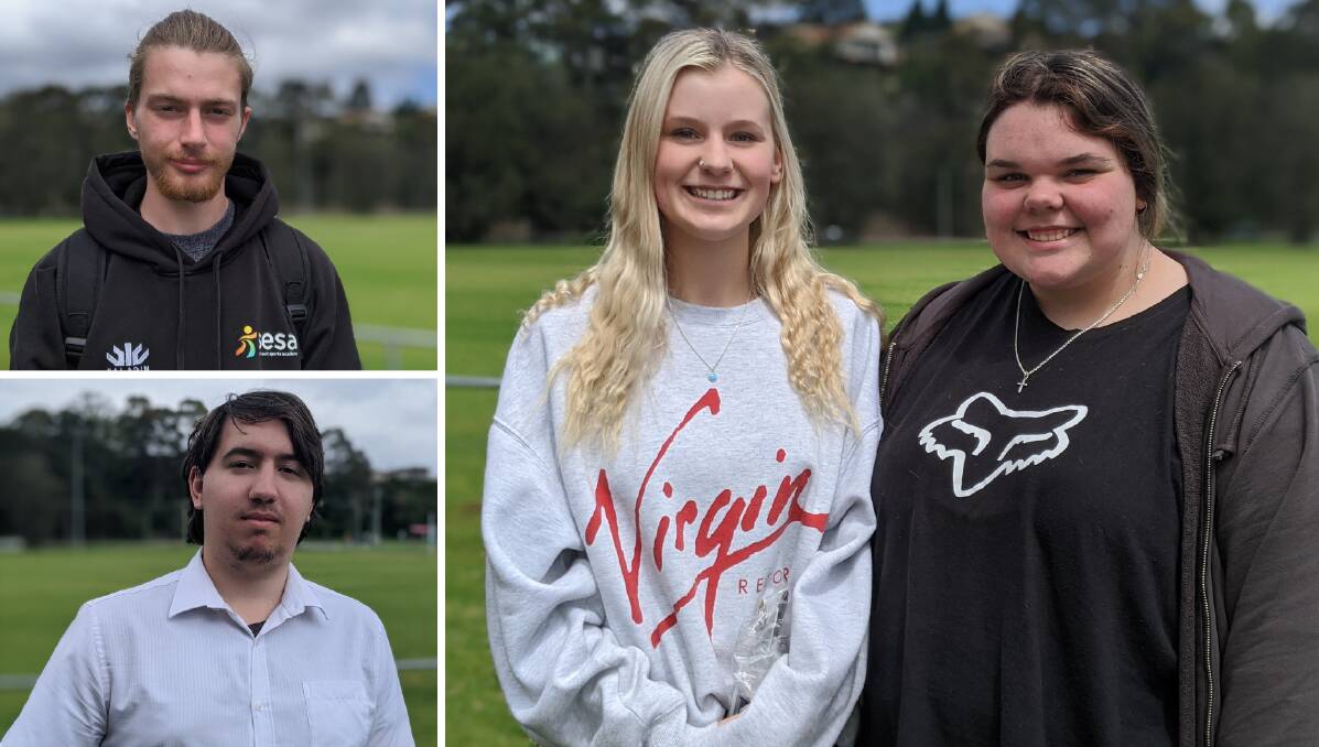 AND THEY'RE OFF: HSC students Dayne McCartney, Shannon Gunson, Jess Anderson and Montana Shaw finished their first exam yesterday.