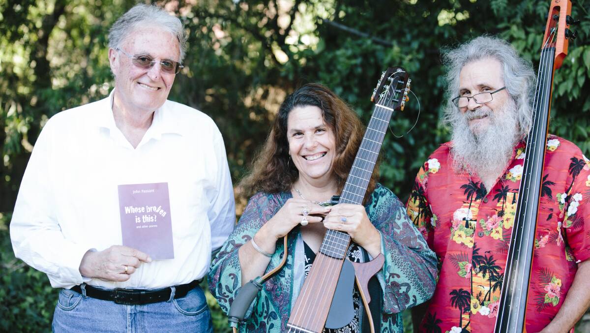Poet John Passant, classical guitarist Milena Cifali and bassist/percussionist Jim Horvath will launch their album "Whose broken is this?" at The Inlet restaurant, Narooma on Friday, May 24.