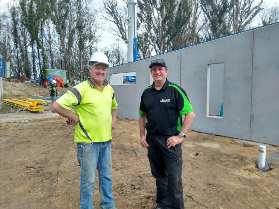 Mick Johnson next to Danny White, of Green Homes Australia.