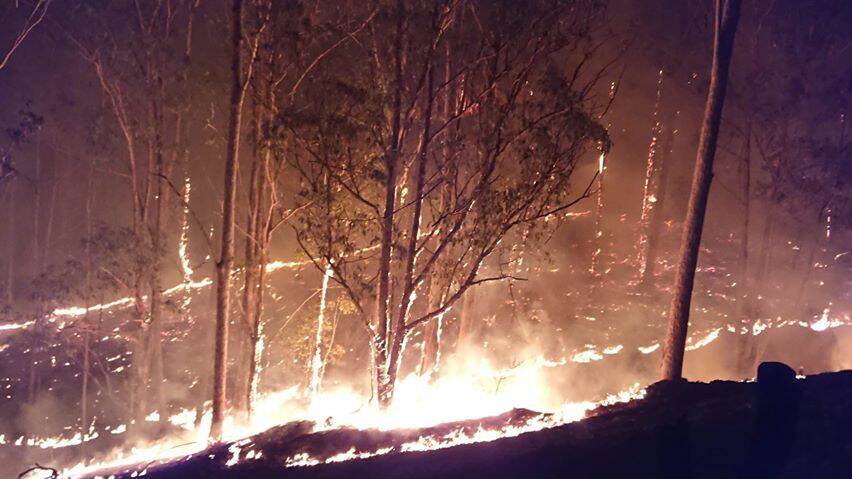 RFS crews responded to fires in the north and south of the Eurobodalla Shire on November 12. Picture: North Coast fires; supplied by Jesse McMillan.