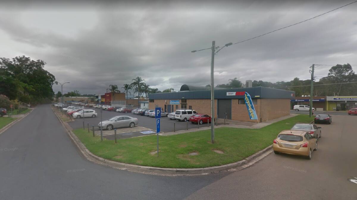 Police have sealed off the Service NSW carpark at Batemans Bay. Picture: Google Earth