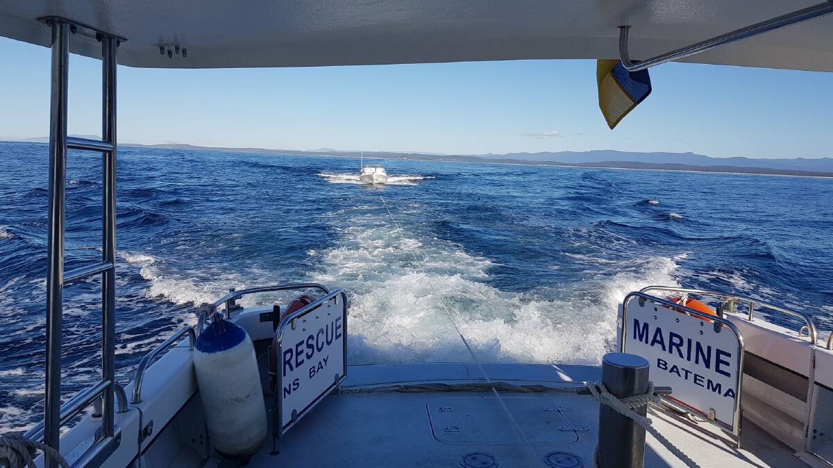The skippers of two boats called for assistance on Sunday, with mechanical failure. Image: Marine Rescue Batemans Bay