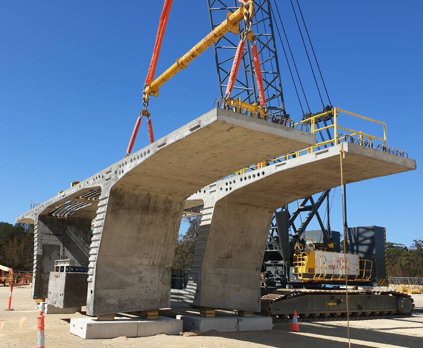 The kind of concrete segments that are being pre-cast at the new Batemans Bay bridge construction site at Mogo. Picture: RMS.