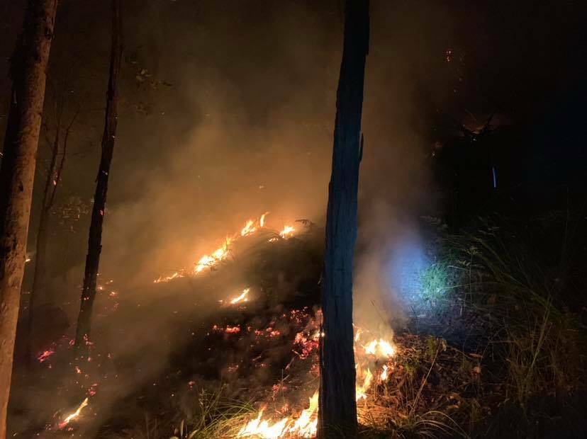 Bay RFS attends to bushfire on Sanctuary Forest Place, Long Beach. Picture: Batemans Bay Rural Fire Brigade.