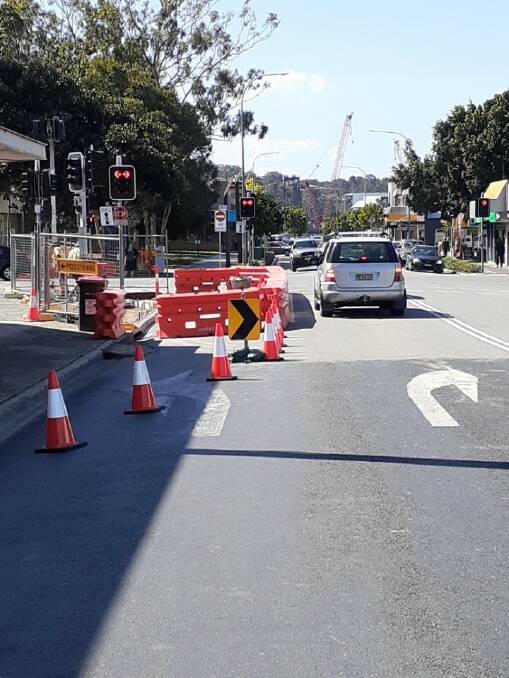 Currently the left-turn lane out of Orient Street south onto Beach Road is closed to assist pedestrians around landscaping work, however motorists can still turn left from the right-hand lane.