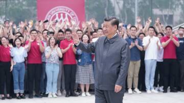 At a visit to a Chinese university, President Xi Jinping warned against following foreign standards. Picture: Getty Images