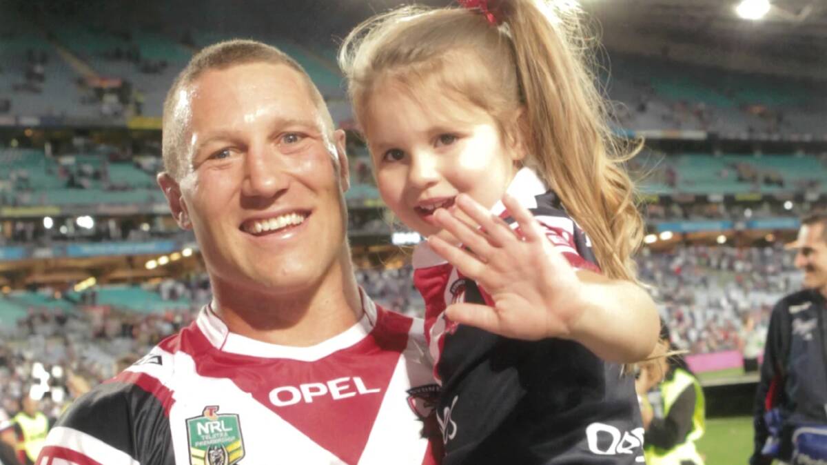 Going out on a high: a jubilant O'Donnell after the Roosters' 2013 NRL grand final win over Manly. It was to be his last match.