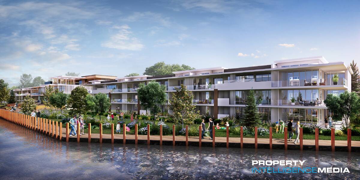 An artists impression of the proposed seniors' living and boardwalk on the site of the current Coachhouse Marina Resort.
