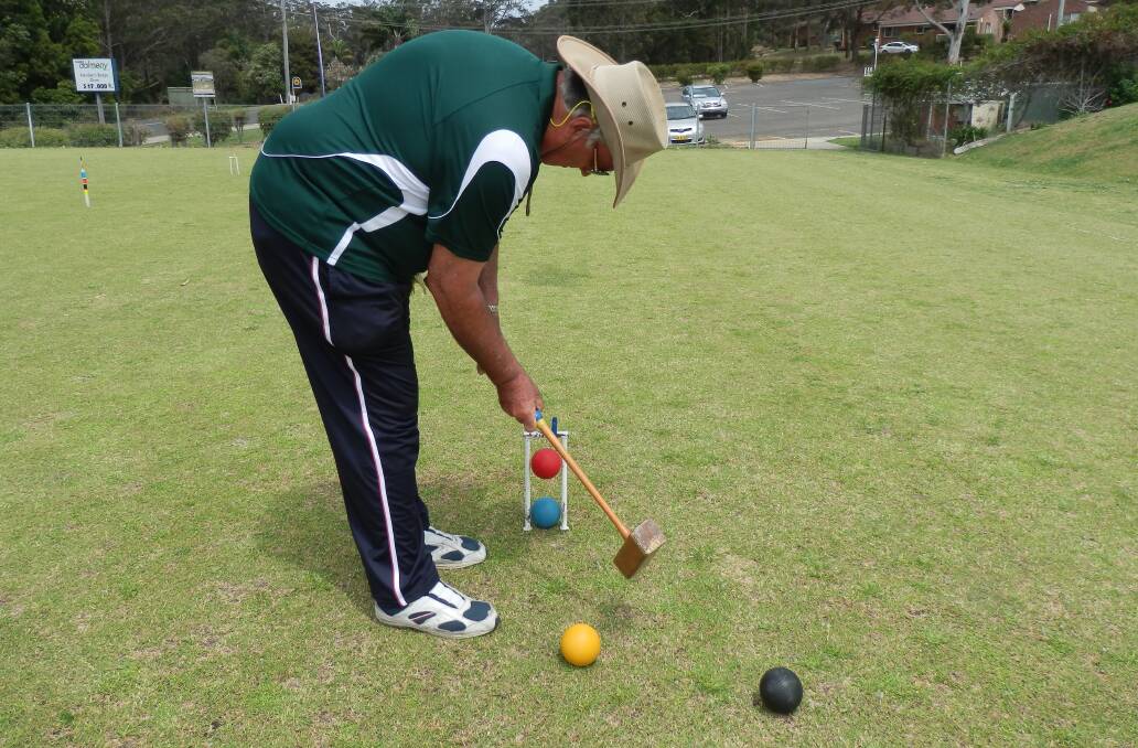NAROOMA CROQUET: Perfect shot from visitor Paul Yardy.