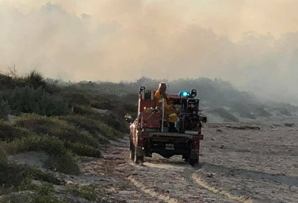 Rural Fire Service at the Broulee blaze. Image supplied.