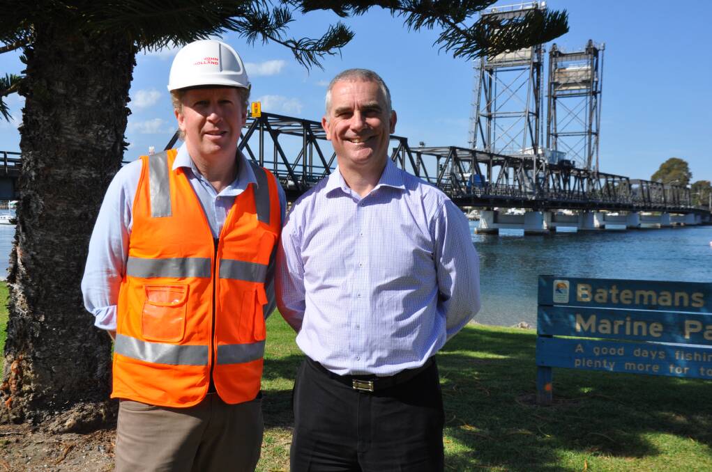 ON SITE: Justin McCarthy, project director for John Holland group, and Ian Archer, senior project manager for RMS.