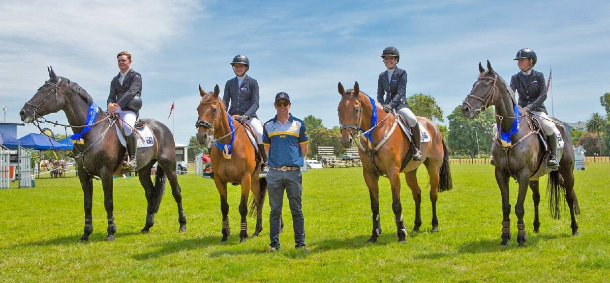 Lucy Evans, second from the left, on horseback in New Zealand. Photo credit: Rebecca Williams.