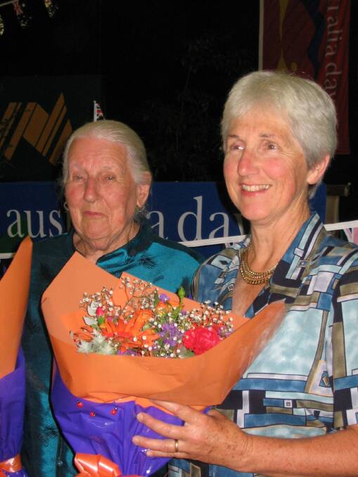 TREASURED EFFORT:  Helen Rees and Jenny Edwards received awards at the Australia Day ceremony, 2005.