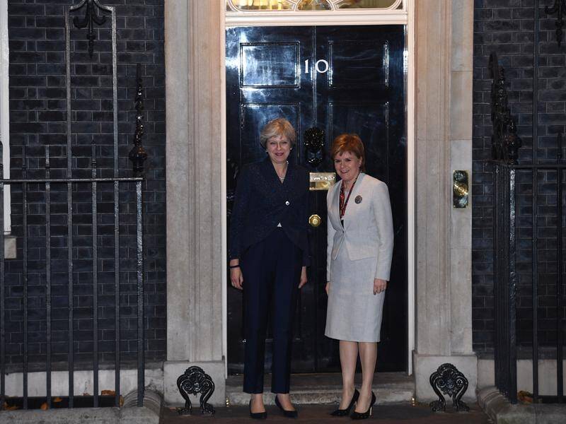 British PM Theresa May (L) has discussed Brexit deal with Scottish First Minister Nicola Sturgeon.