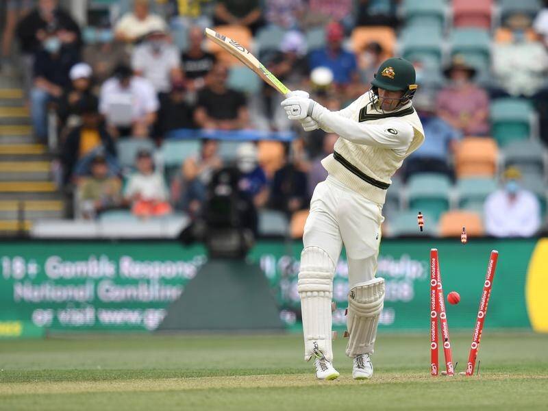 Australia's Alex Carey got lucky when he was bowled but the delivery was later deemed a no-ball.